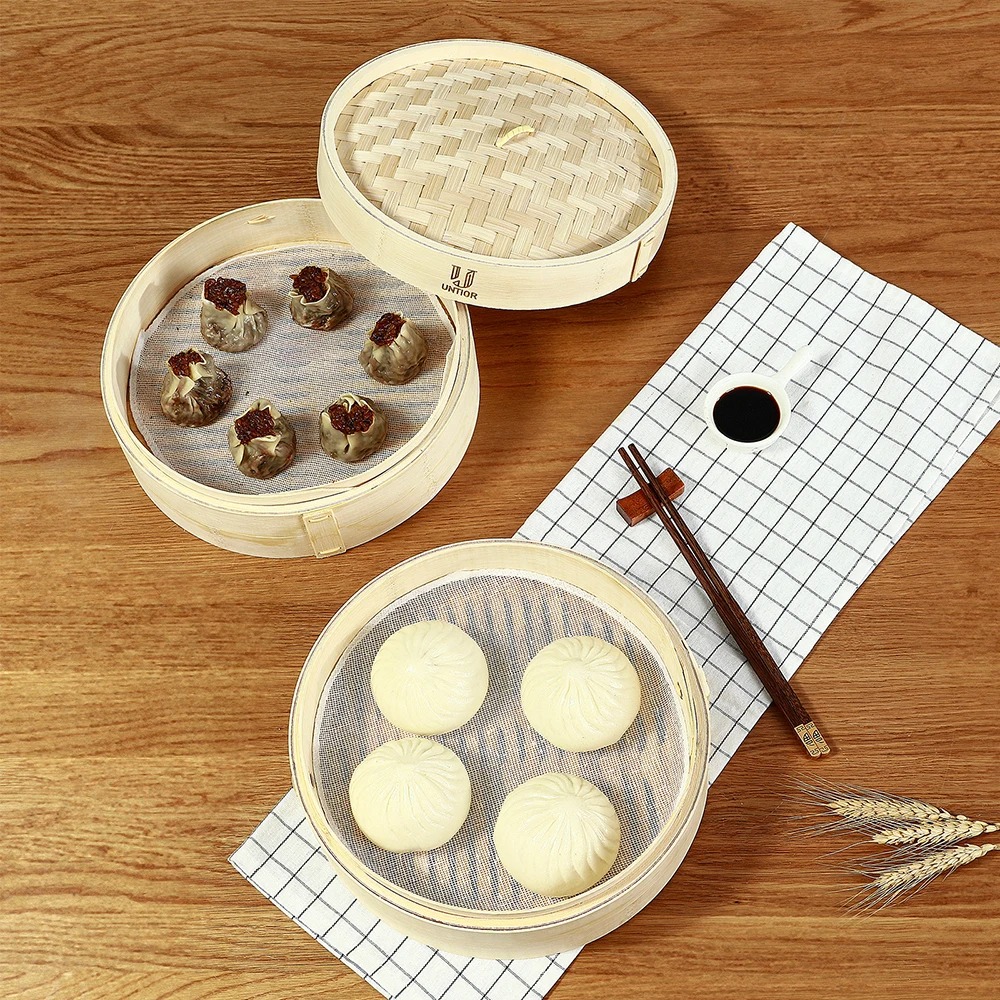 Bamboo Steamer Basket with Lid - огляд і ціна Bao Steamer Bamboo
