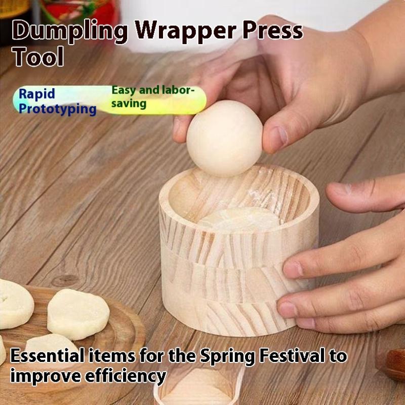 1 Set Wooden Dumpling Maker -  - огляд і ціна Dumpling Press Set